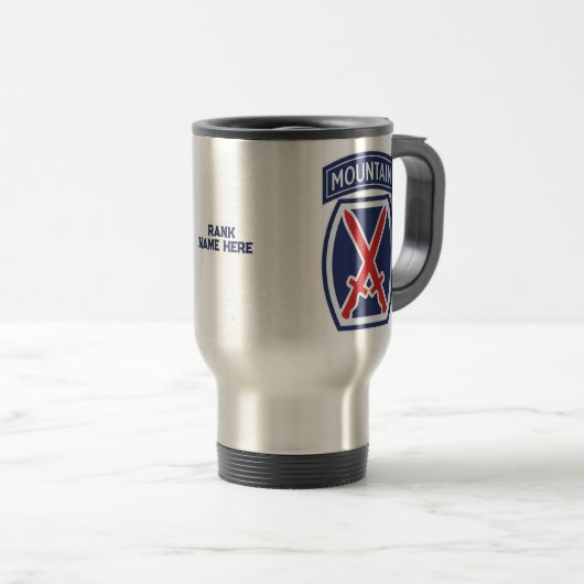 10. Bergabteilung "Bergsteiger" Custom Reisebecher (VorderseiteRechts)