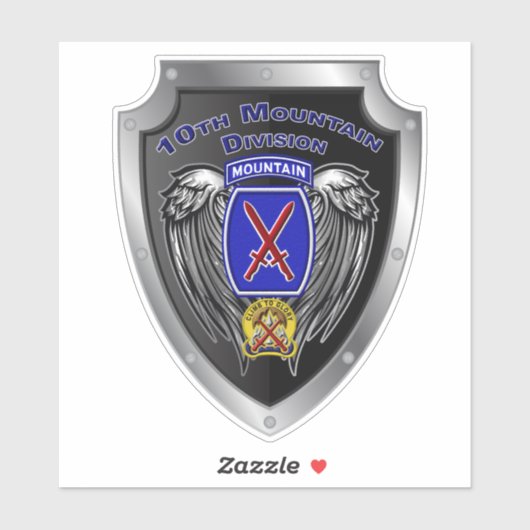 10. Bergabteilung "Climb to Glory" Aufkleber (Blatt)