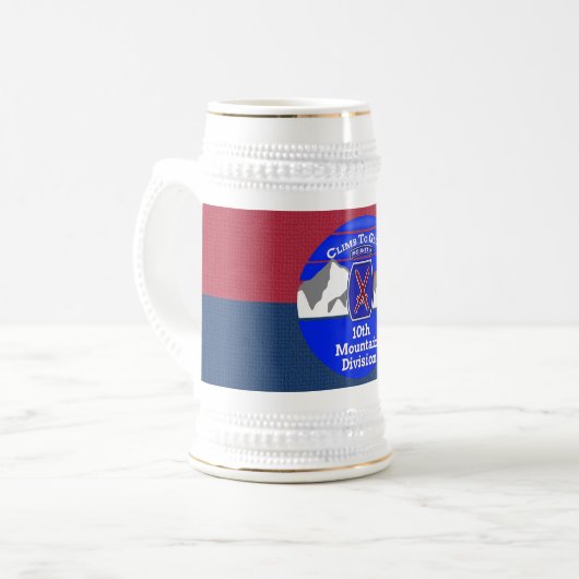 10. Bergabteilung "Climb to Glory" Farben Bierglas (Vorderseite Links)