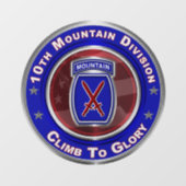 10. Bergabteilung "Climb to Glory" Fensteraufkleber (Blatt)