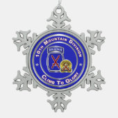 10. Bergabteilung Schneeflocken Zinn-Ornament (Vorderseite)