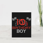 10 Birthday Boy Speedometer Race Flag 10th Bday Bo Karte (Vorderseite)