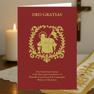 10. Bischofsjubiläum Agnus Dei Gold Bischof Karte