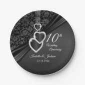 10. Black Onyx Hochzeitspapier-Teller Pappteller (Vorderseite)