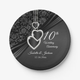 10. Black Onyx Hochzeitspapier-Teller Pappteller