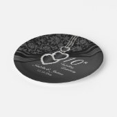 10. Black Onyx Hochzeitspapier-Teller Pappteller (Schrägansicht)