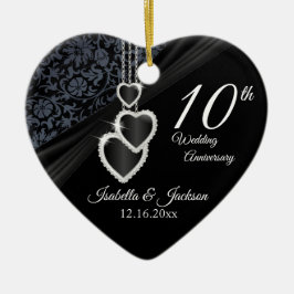10. Black Onyx Hochzeitstag mit Foto Keramik Ornament