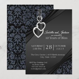 10. Black Onyx Jubiläumsdesign Einladung