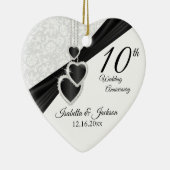 10. Black Onyx und White Wedding Jubiläum Keramikornament (Rechts)