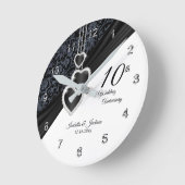 10. Black Onyx Wedding Anniversary Keepake Runde Wanduhr (Winkel)