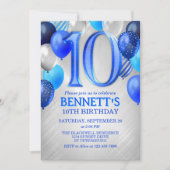 10. Boys Blue Birthday Einladung (Vorderseite)