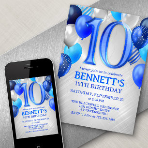 10. Boys Blue Birthday Einladung