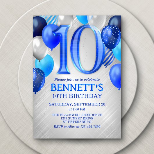 10. Boys Blue Birthday Einladung