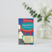 10 Button Bowling Retro Neon Bowling Galle Visitenkarte (Stehend Vorderseite)