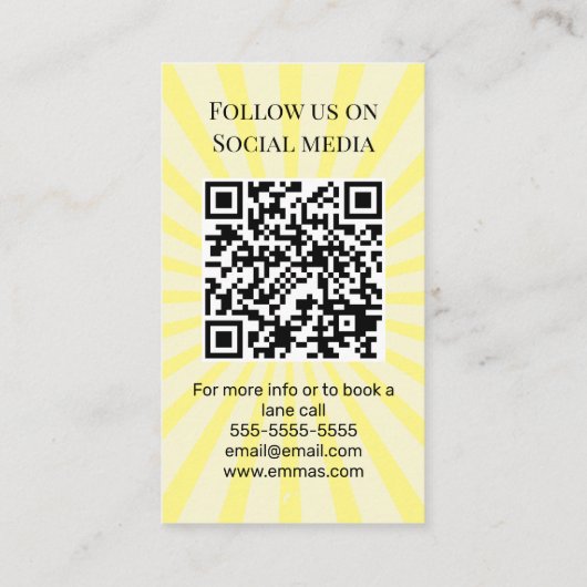 10 Button Bowling Retro Neon Bowling Galle Visitenkarte (Rückseite)