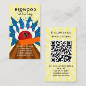 10 Button Bowling Retro Neon Bowling Galle Visitenkarte (Vorne/Hinten)