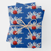 10 Button Bowling Strike Geschenkpapier Set (Beispiel)