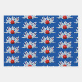 10 Button Bowling Strike Geschenkpapier Set (Vorderseite)
