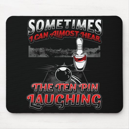 10 Button Lächeln Spaß Bowling hören Mousepad (Vorne)