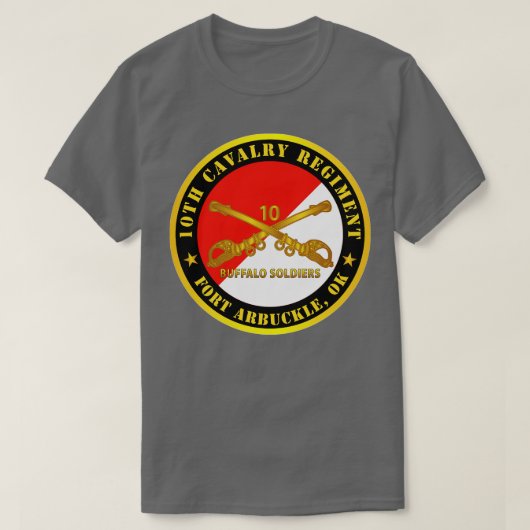 10. Cavalry Regiment Fort Arbuckle OK Buffalo Sol T-Shirt (Design vorne)