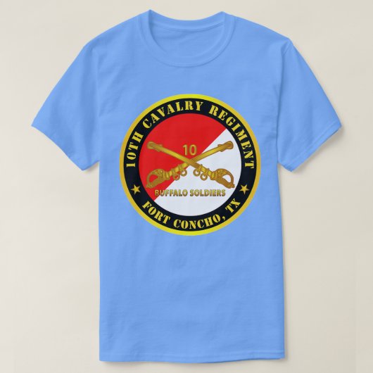 10. Cavalry Regiment Fort Concho TX Buffalo Soldi T-Shirt (Design vorne)