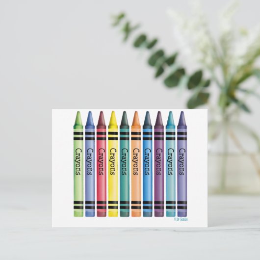 10 Crayons Postkarte (Stehend Vorderseite)