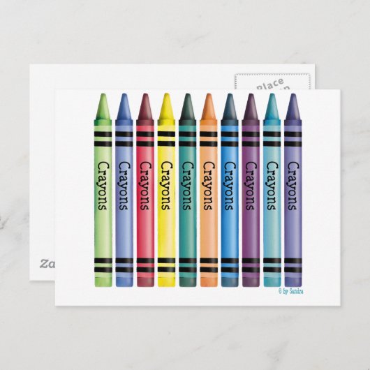 10 Crayons Postkarte (Vorne/Hinten)