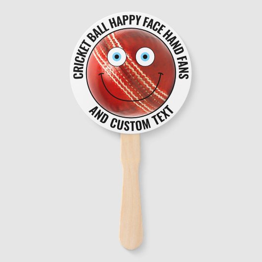 10 Custom Cricket Theme Party BLAUE EYES Happy Fac Fächer (Vorderseite)