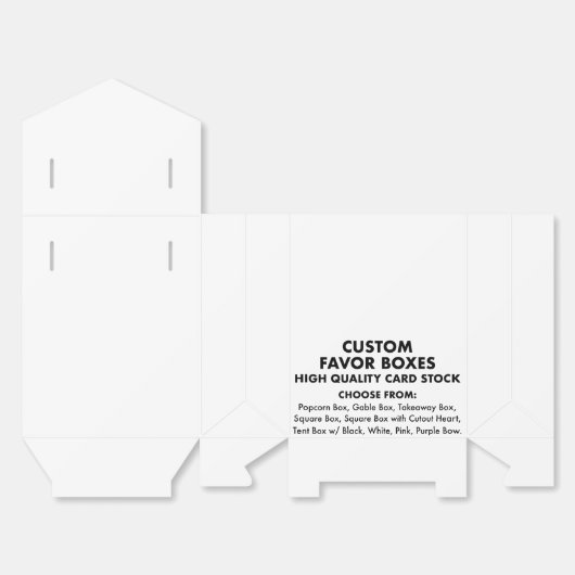 10 Custom Personalisiert Zelt Gefälligkeitsboxen m Geschenkschachtel (Ungefaltet)