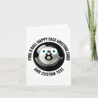 10 Custom Pool Ball BLAUE EYES Happy Face Gruß