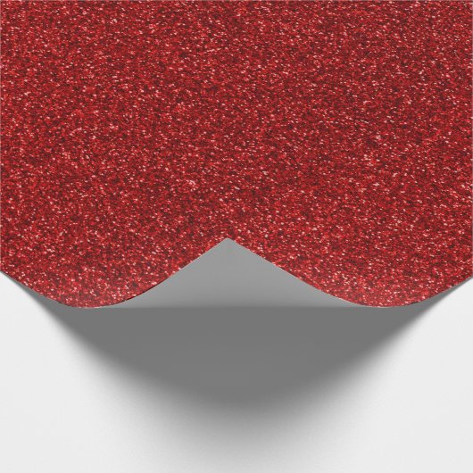 10 Dark Red Glitzer Print Geschenkpapier (Ecke)