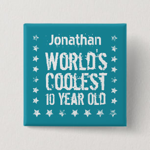 10. Das coolste 10-Jährige aquamarine T25 der Button