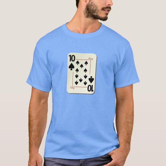 10 der Spaten-Spielkarte T-Shirt (Vorderseite)