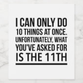 10 Dinge auf einmal schwarz Weinetikett (Einzelnes Label)