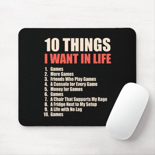 10 Dinge, die ich in Life Games Cool Gamer Design Mousepad (Mit Mouse)