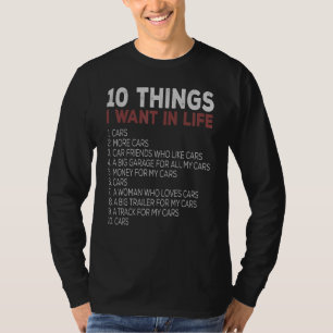 10 Dinge, die ich in meinem Leben Wollte Autos mit T-Shirt