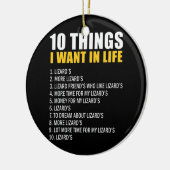 10 Dinge, die ich Wollte in Life Lizard Bartete Dr Keramik Ornament (Links)