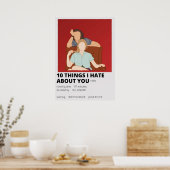 10 Dinge hasse ich über dich minimalistisch Poster (Küche)