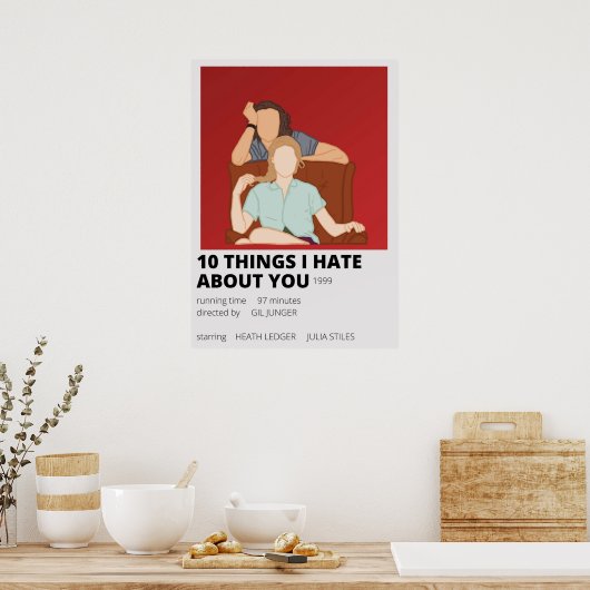 10 Dinge hasse ich über dich minimalistisch Poster (Küche)