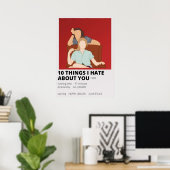 10 Dinge hasse ich über dich minimalistisch Poster (Heimbüro)