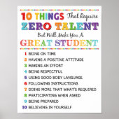 10 Dinge, um ein großartiger Studentenunterricht z Poster (Vorne)