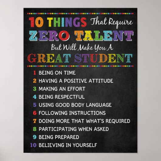 10 Dinge, um ein großartiges Studentenplakat zu se Poster (Vorne)