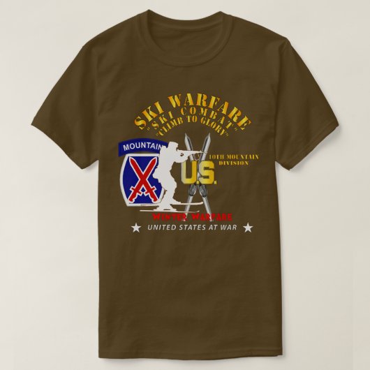 10. Division Ski Warfare Ski Combat Wint T-Shirt (Design vorne)