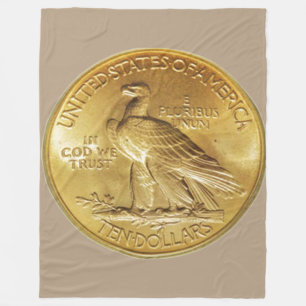 $10 DOLLAR GOLD PIECE FLEECE BLANKETS