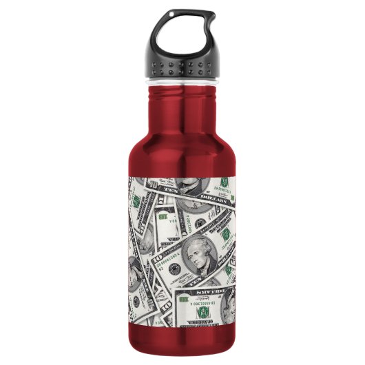 10-Dollar-Schein-Geldmuster Edelstahlflasche (Vorderseite)