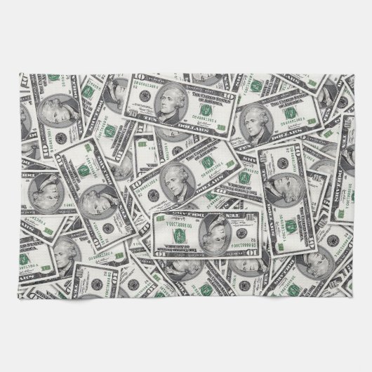 10-Dollar-Schein-Geldmuster Geschirrtuch (Horizontal)