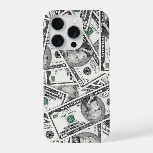 10-Dollar-Schein-Geldmuster iPhone Hülle (Rückseite)