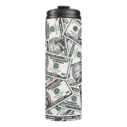 10-Dollar-Schein-Geldmuster Thermosbecher (Vorderseite)