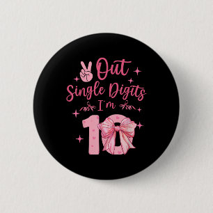 10 doppelte Ziffern 10. Geburtstag Coquette 10 Jah Button