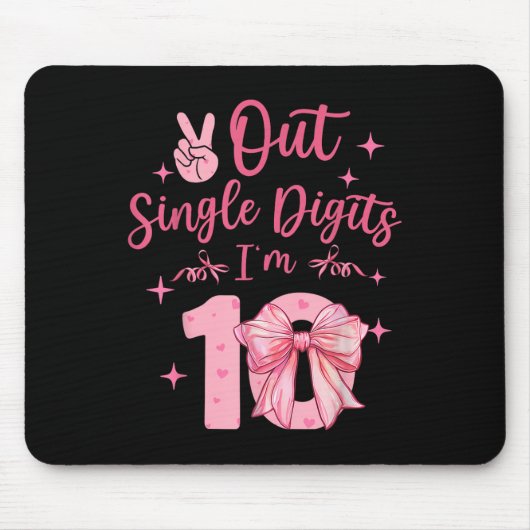 10 doppelte Ziffern 10. Geburtstag Coquette 10 Jah Mousepad (Vorne)